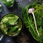 pickled, cucumbers, vegetable, leaves, water, jar, pickle, dill, nature, garlic, organic, food, preservation, healthy, nutrition